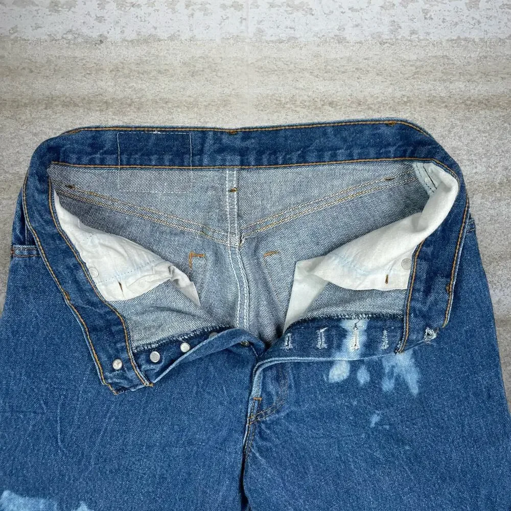 Vintage 90s Levis Jeans 501 28x30 Regular Straight Dark Wash Made in USA - Picture 6 of 6